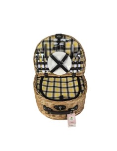Cesta de picnic de mimbre Amarilla para 2 personas Cod.959600