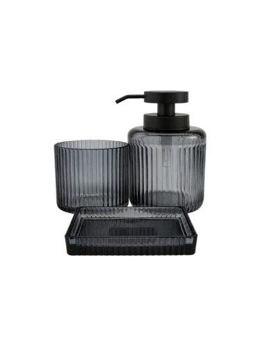 Dispenser con vaso para baño de 400ml en color Humo. Cod.057623