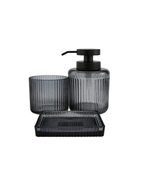 Dispenser con vaso para baño de 400ml en color Humo. Cod.057623