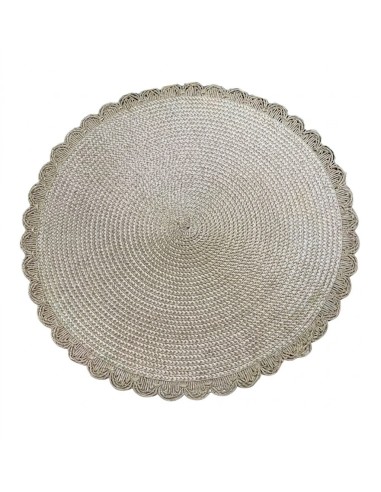 Individual centro con Borde Decorado Beige Cod.182305