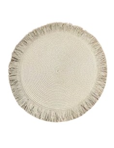 Individual centro con Flecos Beige Cod.182302