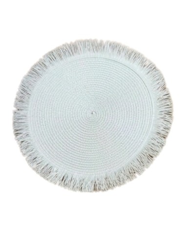 Individual centro con Flecos Blanco Cod.182303