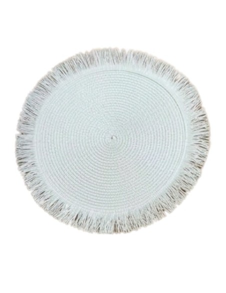 Individual centro con Flecos Blanco Cod.182303