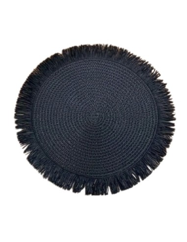 Individual centro con Flecos Negro Cod.182300