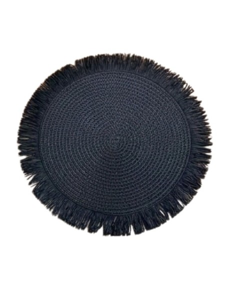 Individual centro con Flecos Negro Cod.182300