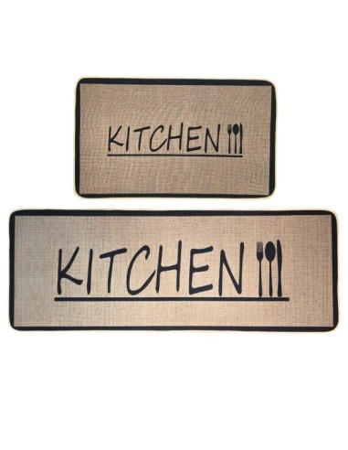 Alfombra Kitchen Borde Negro Set x 2. Cod.92234